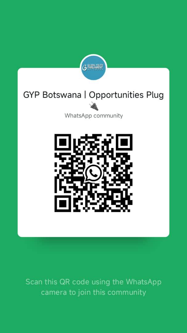 QR code to join the GYP Botswana Opportunities Plug WhatsApp community
