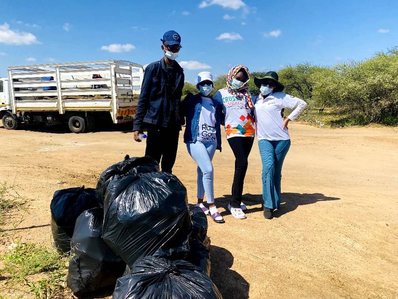 Monthly clean-up campaign in Mmopane village